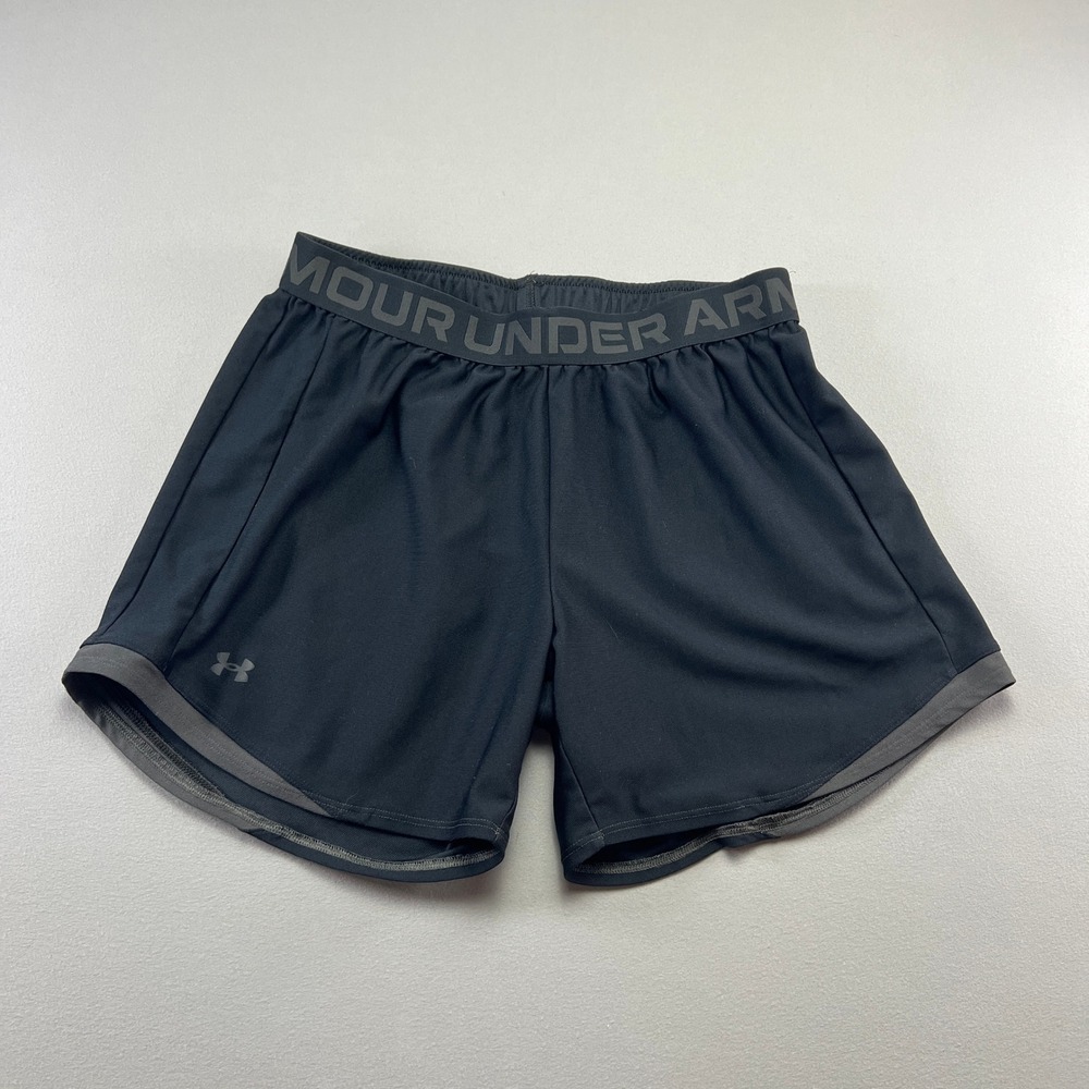 Under Armour Athletic Shorts Womens Medium Black Loose Fit Running Gym Training